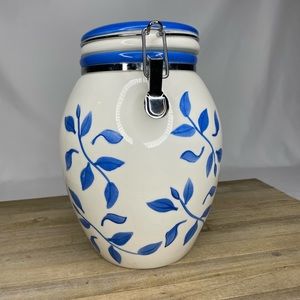 Blue White Inspirado Canister 10” Tall